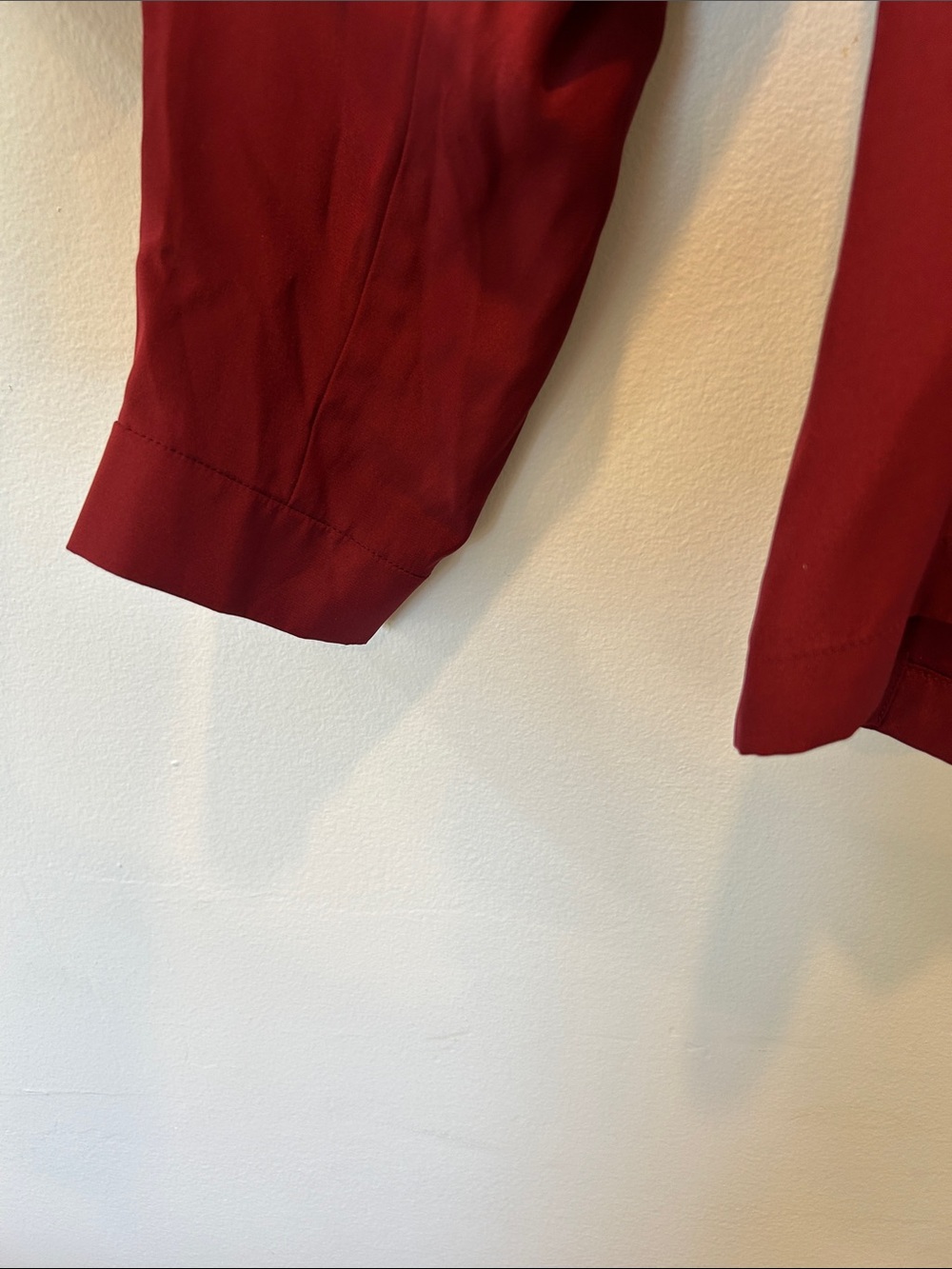 Lafayette 148 New York Burgundy Button-Front Draped Collar Shirt - Picture 4 of 6